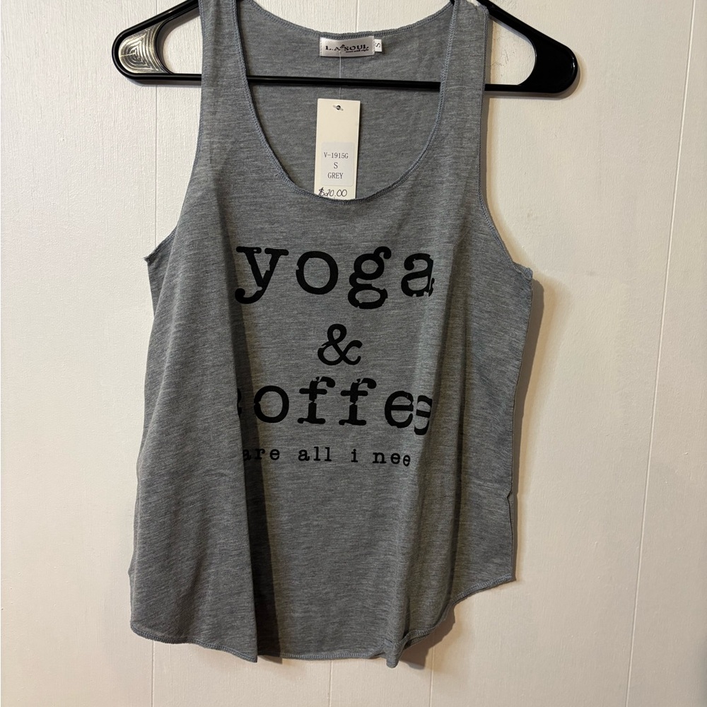 Gray Yoga & Coffee Tank Top
